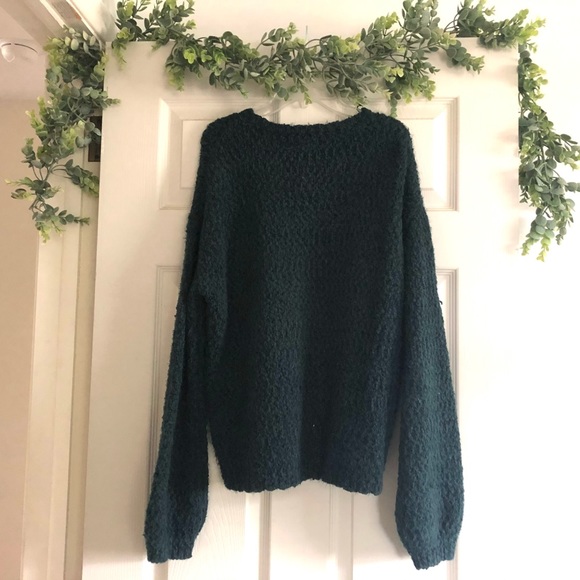 Blue Green Popcorn Oversized Sweater - Picture 4 of 4